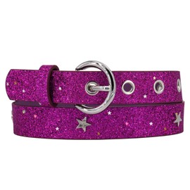 EANAGO Superstar Glitter Belt for Children - Modern Children's Belt with Star Studs for Girls - Belt Children Girls, purple