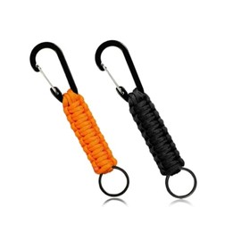 YCConcept 2 Pieces Carabiner Keychain Hook Paracord Keychain with Carabiner Heavy Duty Keychain Lanyard for Backpack Outdoors