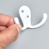Decohooks Two Prong Robe Hook - Wide Design - White