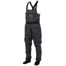 BASSDASH Men’s Denim Breathable Chest Waders Waterproof Durable Lightweight Stocking Foot for Fishing Hunting ATV Riding