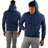 tobeinstyle de los hombres Cordón Ajustable sudadera con capucha, Marino,