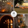 Outdoor Solar Hanging Lanterns Waterproof, Globe Hanging Candle Holder with