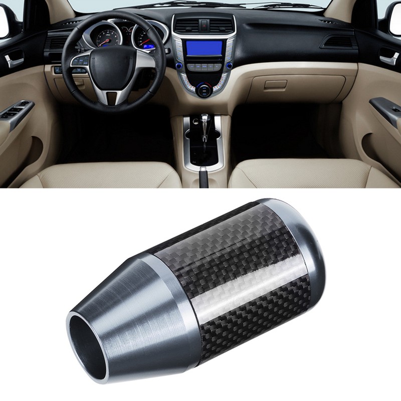 Universal Carbon Fiber Automatic Wave Stick Head Shift Knob Modification