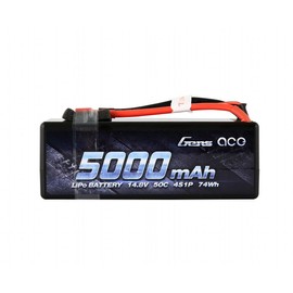 Gens ace 14.8V 4S 50C 5000mAh LiPo Battery Pack HardCase with Deans T Plug for 1 8 Scale Electric RC Buggy Truggy Crawler Monster Off-Road Car Boat Truck Roar Approved Slash 4X4 Traxxas Bandit Emaxx