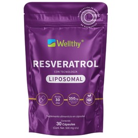 Wellthy Resveratrol Liposomal Cápsulas Entrega Optimizada Mas Alta Biodisponibilidad Cápsula Vegana 350mg Días Completos Porciones Bottle Free