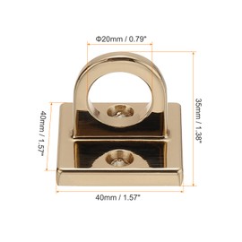 PATIKIL Pad Eye Plate U Hooks, 4 Pack Metal Ceiling Hook Wall Mount Loop with Screws Hardware Ring Hooks for Hanging Ropes in Queue Barrier, Matte Golden