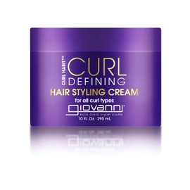 GIOVANNI Curl Habit Defining Hair Styling Cream - Tames Frizz & Flyaways, Silicone Free, Lightweight, Enhances Natural Curls - 10 oz