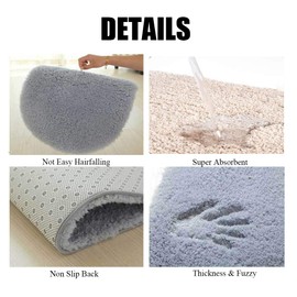 Liveinu High Pile Shaggy Rug for the Living Room, Deep Pile Easy-Care Round Rug, High Quality, High Thread Density, Water Absorbent Bathroom Rug, Living Room Rug