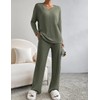 JENJON Women Suit 2 Pieces Tracksuit Long Sleeve V Neck
