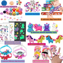 Huastyle 52Pcs Unicorn Party Favors for Kids Girls 3-4-8-12,Birthday Gift,Small Bulk Toys Treasure Box Toys for Classroom Reward Carnival Prizes,Easter Goodie Bag Stuffers Pinata Fillers