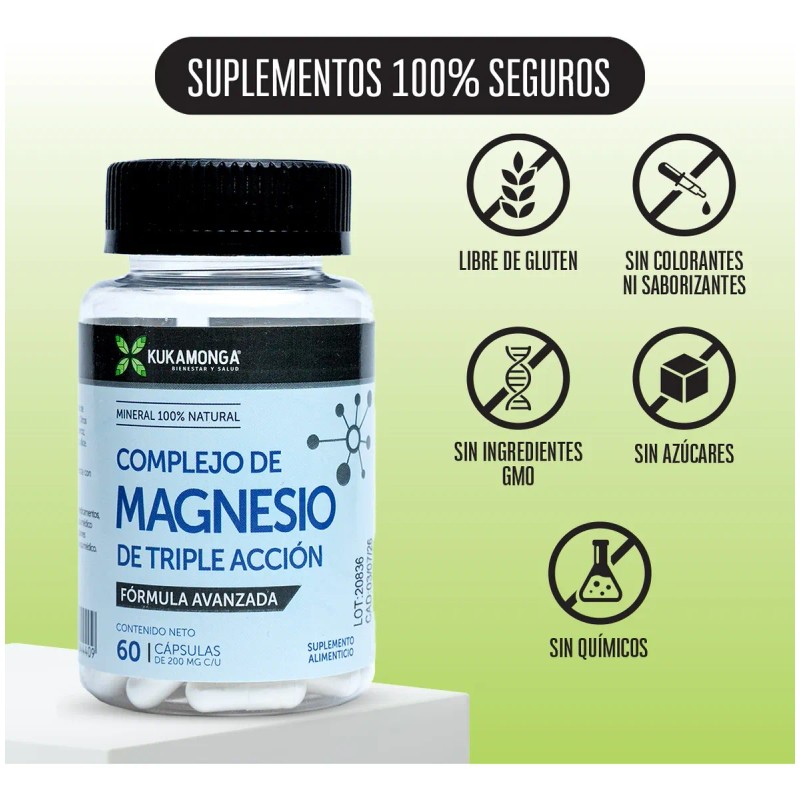 Complejo De Magnesio 60 Cápsulas De 500 Mg Magnesio Complex