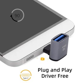 CY Adapter Up Down Angled USB-C Type-C to USB 3.0 Female OTG Adapter 90 Degree for Laptop Phone
