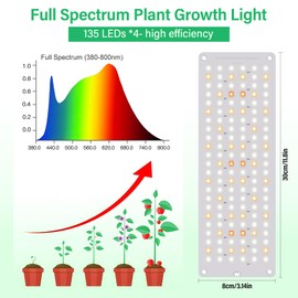 Journeyside LED Plant Lamp 4 Pieces, 540 LEDs Full Spectrum Plant Light, Plant Light Grow Light with 3/9/12H Timer 10 Types of Brightness for Seedlings, Succulents, Vegetables