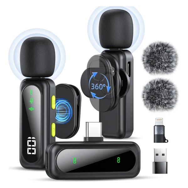Magnética micrófono inalámbrico lavalier Aitafy for iphone android pc ipad