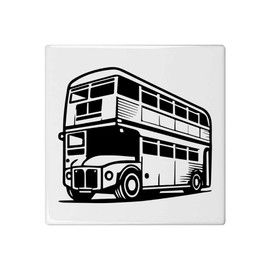 'Double Decker Bus' 108mm Square Ceramic Tile (TD00027862)