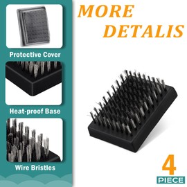 4PCS Grill Brush Replacement Heads, Wire Bristle Free Grill Cleaning Brush Replaceable Heads Fits HaSteeL Grill Brushes Only, BBQ Cleaner