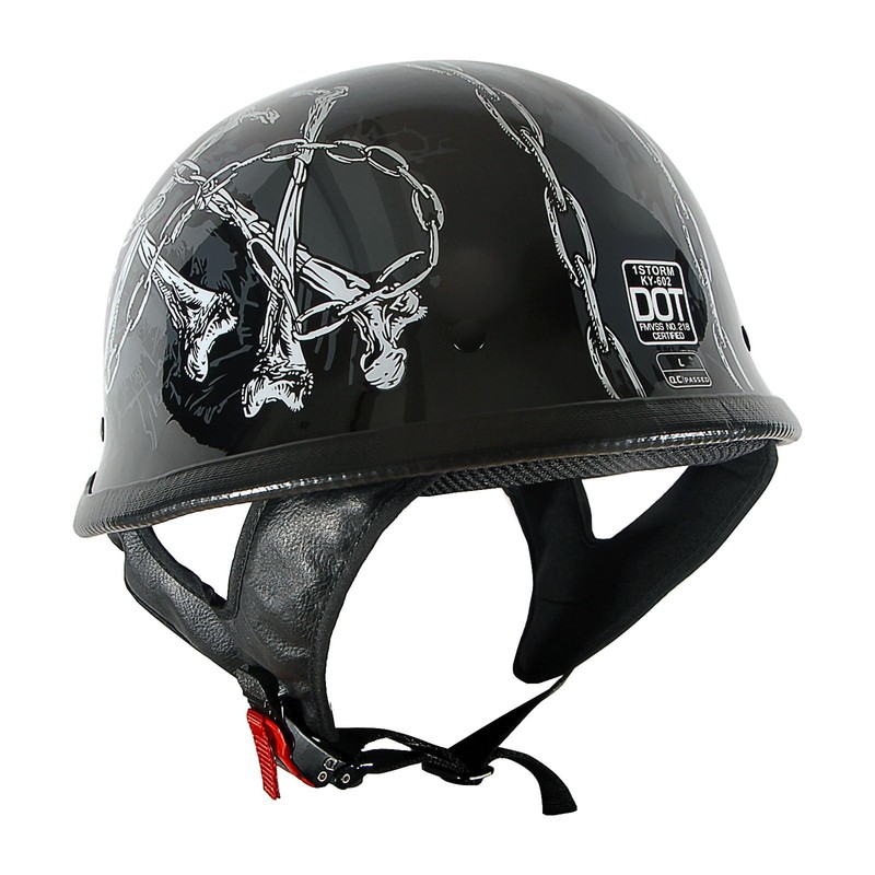 1Storm Novelty Motorcycle Half Face Helmet Open German Style DOT