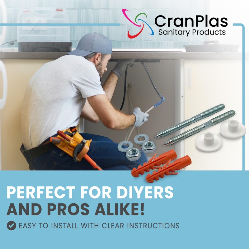 CranPlas Basin Wall Fixing Kit | Connects Basin to Wall