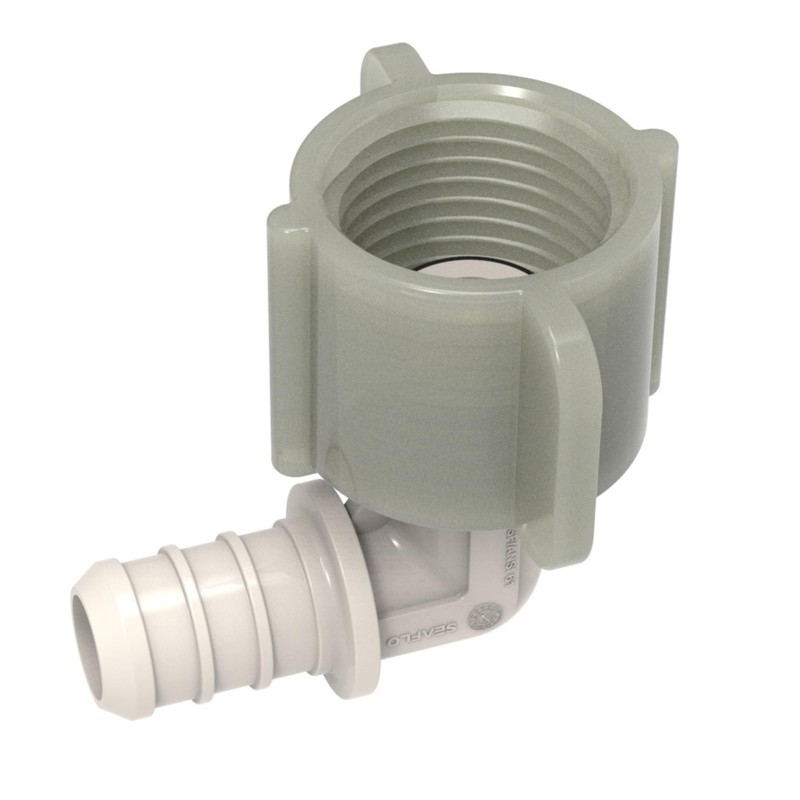 SEAFLO Plastic PEX Pipe Coupling 90 Degree Fitting Swivel Adapter