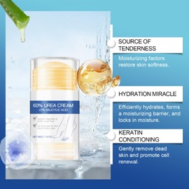 Foot Cream - Urea Cream 60 Percent For Feet - Honey Foot Cream For Cracked Heels And Dry Skin - Deep Hydration Urea Foot Moisturiser - Daliy Anti-Dry And Anti-Crack Hand & Foot Care Stick (2pcs)