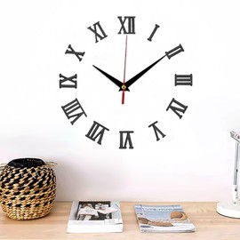 EEEKit 18 Pieces DIY Clock Number, Wall Clock Clock Hands Sticker Set Including Arabic and Roman Numbers in Black, Silver, Gold Colours for Replacement Repairs