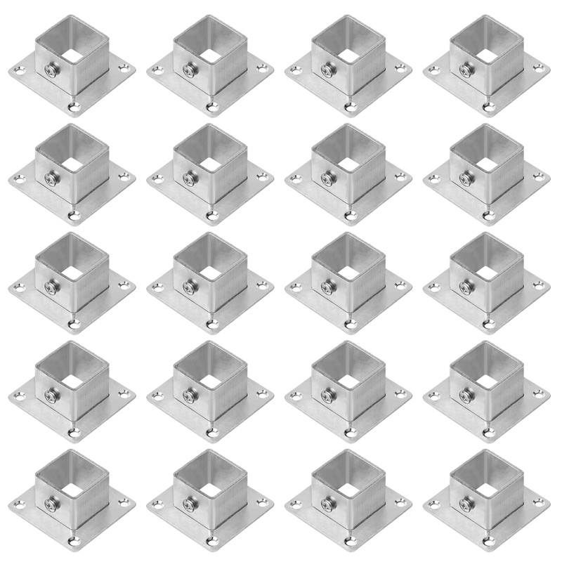 20 PCS 1" Square Newel Post Floor Flange Base, Square