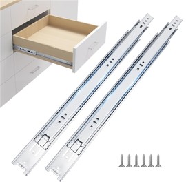 homdiy Dresser Drawer Slides 20 inch 6 Pairs - Full Extension Drawer Slides Heavy Duty Ball Bearing Metal Kitchen Cabinet Rails 100 LB Capacity