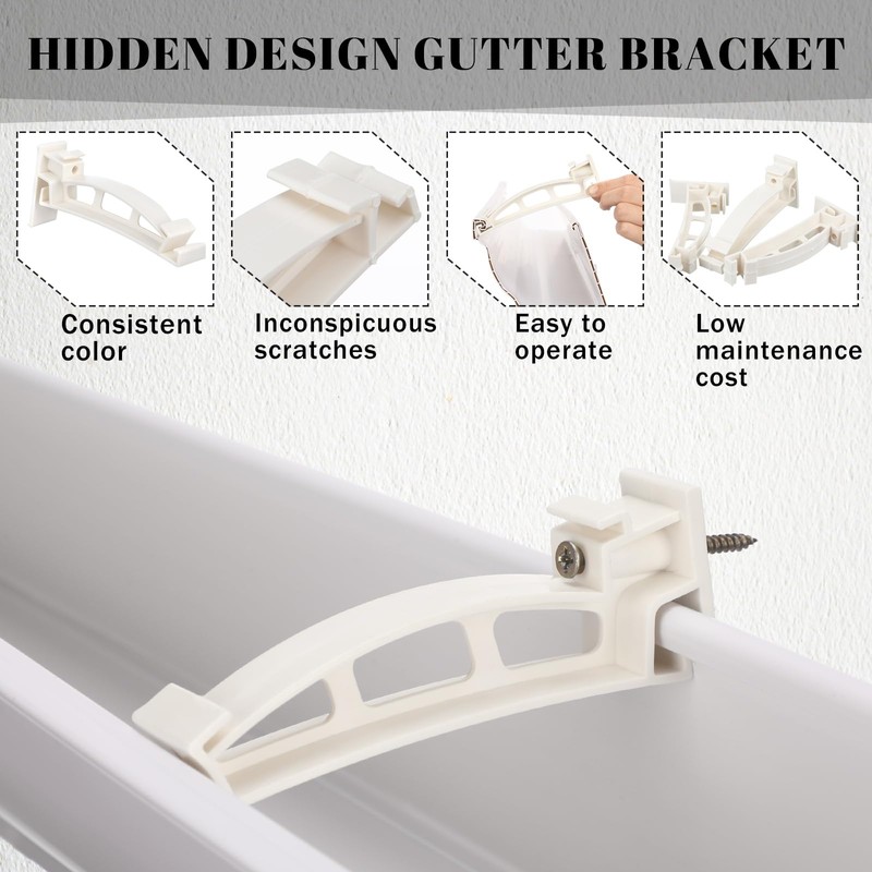 Geelin 10 Pack 5" Gutter Hangers K-Style Hidden Roof Gutter