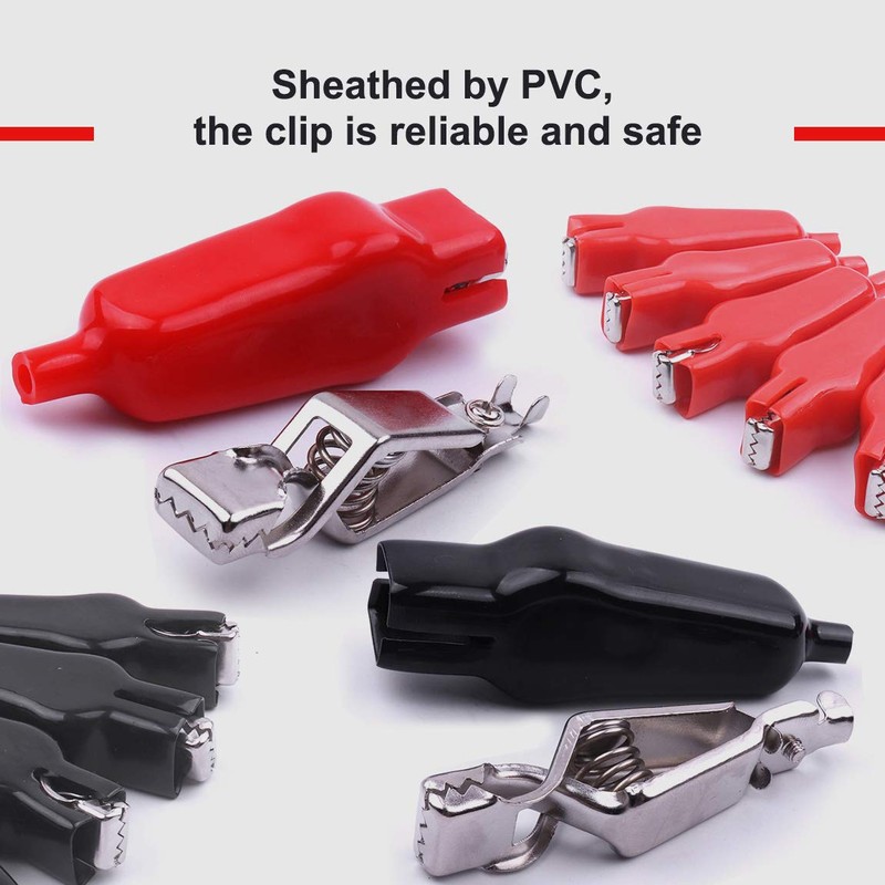ATOPLEE 20PCS Alligator Clips Electrical,20A Insulated Spring Loaded Alligator Clamps,Truck