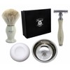 Mens Shaving Gift Set Includes Safety Razor, Pure White Badger
