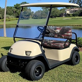 Bulopur Club Car Golf Cart Seat Covers Eagle American Flag Car Seat Cover Towel Blanket for EZGO Txt Club Car and More 2 Person Seats Golf Carts Patriotic Decor