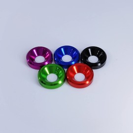 [80PCS] M3 Finishing Countersunk Washers, Anodized Aluminum Alloy, Head Washers Gaskets Cup Shim for Screw RC/FPV/PC/Drone/Mechanical Accessories Parts, Mixed Color