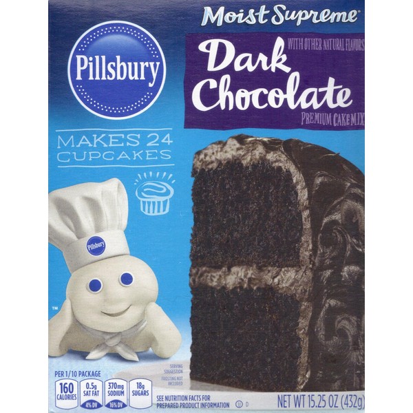 Pillsbury Moist Supreme Full Size Boxes Cake Mix, Pack of 2 (Dark Chocolate)