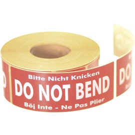 Label Planet® 500 “DO NOT BEND” Packaging Labels (1 Roll), Large Printed Stickers for Mailing Parcels. Multi Language 50 x 136 MM Sticky Easy Peel Parcel Postage Shipping Warning Labelling, UK SPL003