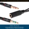 Mercader Digital 3 Pzs Divisor Auxiliar De Audio Micrófono A