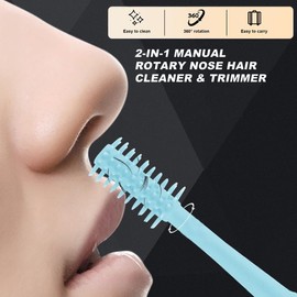 PSKZNSZ 5Pcs 2-in-1 Nasal Hair Cutter, 360° Rotating Nose Hair Trimmer for Women Men, 2024 New Double Sided Nose Hair Knife, Portable Nostril Hair Remover Tool