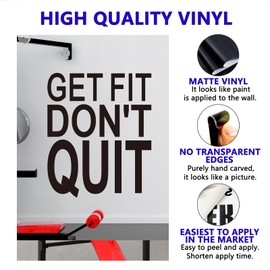 Inspirational Quotes Wall Decals for Gym: Office Motivational Positive Vinyl Art Wall Stickers for Classroom School Bedroom Living Room Home - Get Fit Don't Quit 20" X 24"