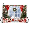 LYCGS 7X5ft Christmas Backdrop Christmas Window Backdrop for Photography Winter