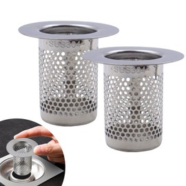 Pack of 2 Drain Strainer Shower Stainless Steel 5 cm Hair Catcher Shower Hair Catcher Silver Sink Strainer Rustproof Strainer Shower Drain Hair Strainer Drain for Bathtub Bathroom Kitchen Balcony