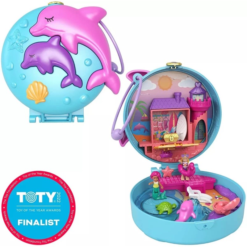 Polly Pocket Miniatura Muñecas Dolphin Beach Set Mattel