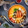 Yeksum 14 Inch Stainless Steel Paella Pan with Lid,Frying Pan,