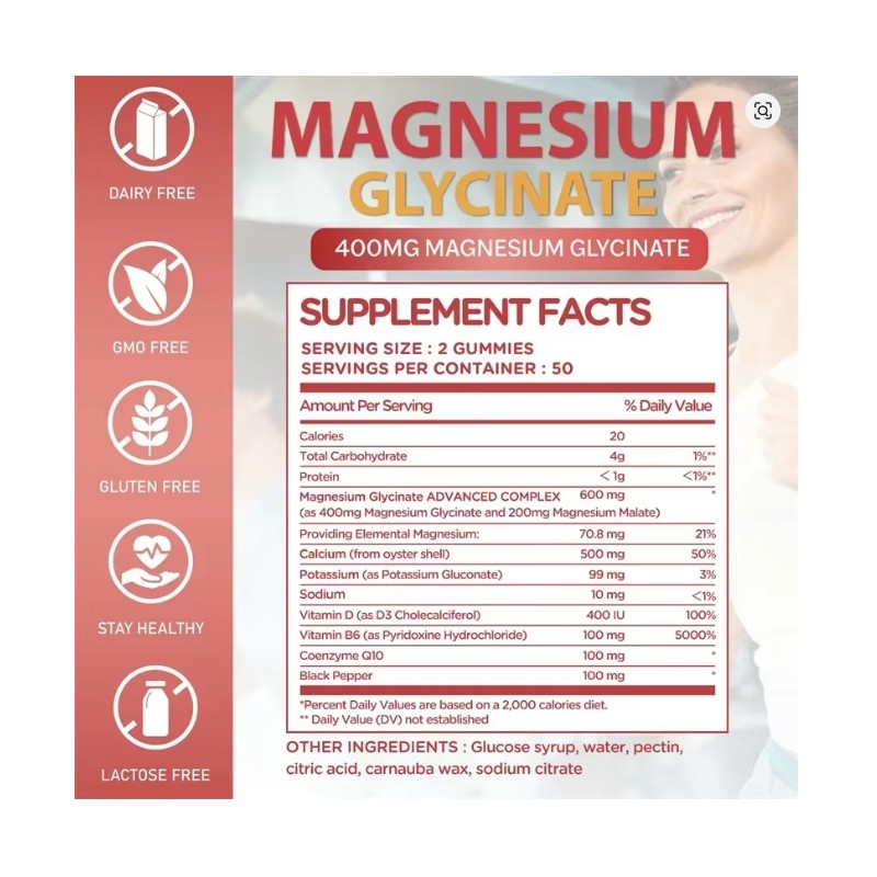 OKONOS Magnesium Citrate Gummies - Natural Berry Flavor