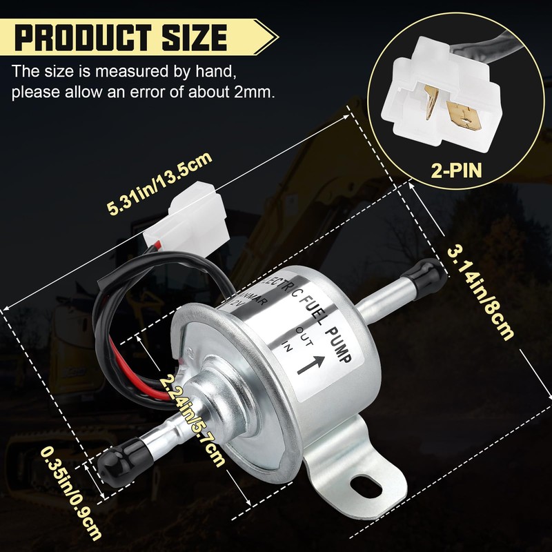 12V Electric Fuel Feed Pump 129612-52100 Replacement for Yanmar 4TNV88