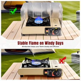 SHINESTAR Dual Fuel Camping Stove with Butane & Propane Compatibility, Portable Stove for Outdoor Cooking, Propane Adapter Hose, Wind Guard and Carrying Case Included, 7800 BTUs Output, Khaki
