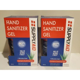 SupplyAID RRS-HS16 80% Alcohol Hand Sanitizer Gel w/Soothing Aloe  16 Oz 2 Packs