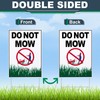 Blulu 4 Pcs Do Not Mow Sign with Metal H