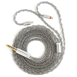 [KBEAR ST12] Yinyoo 2PIN 0.16 inch (4.4 mm) Re-Cable, 8-Piece 14-Core Silver Plated, Litz 22 AWG Standard Production, 4.4mm Earphone Upgrade Cable, Earphone Replacement Cable, Compatible with KZ KBEAR