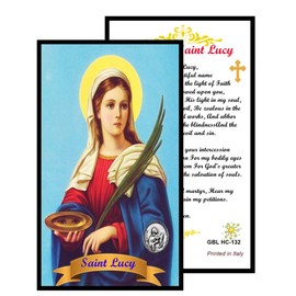 Saint Lucy Santa Lucia Patron of Those With eye Ailments the blind Prayer Card and a Medal - Patron saint of peop