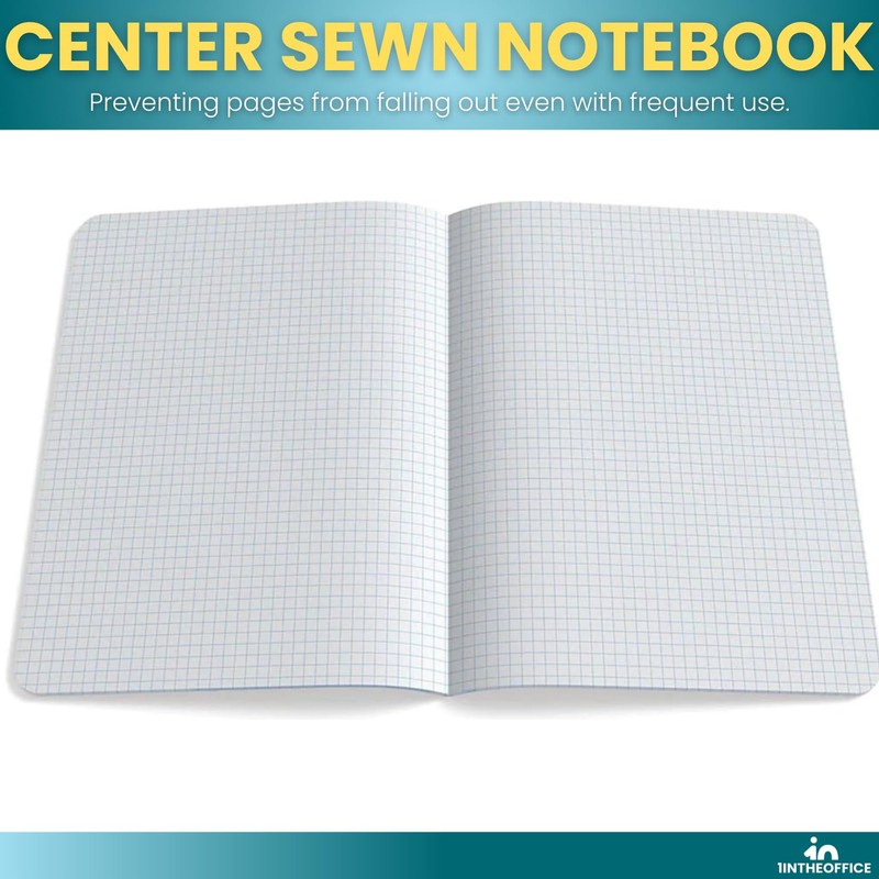 1InTheOffice Graph Composition Book, 9.75" x 7.5" Graph Paper Notebook,