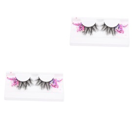 Baluue 2pairs Dramatic Glitter False Eyelashes for Women Eye-catching Decorative Lashes for Parties Dates Comfortable Fit Easy to Apply for All Eye Shapes